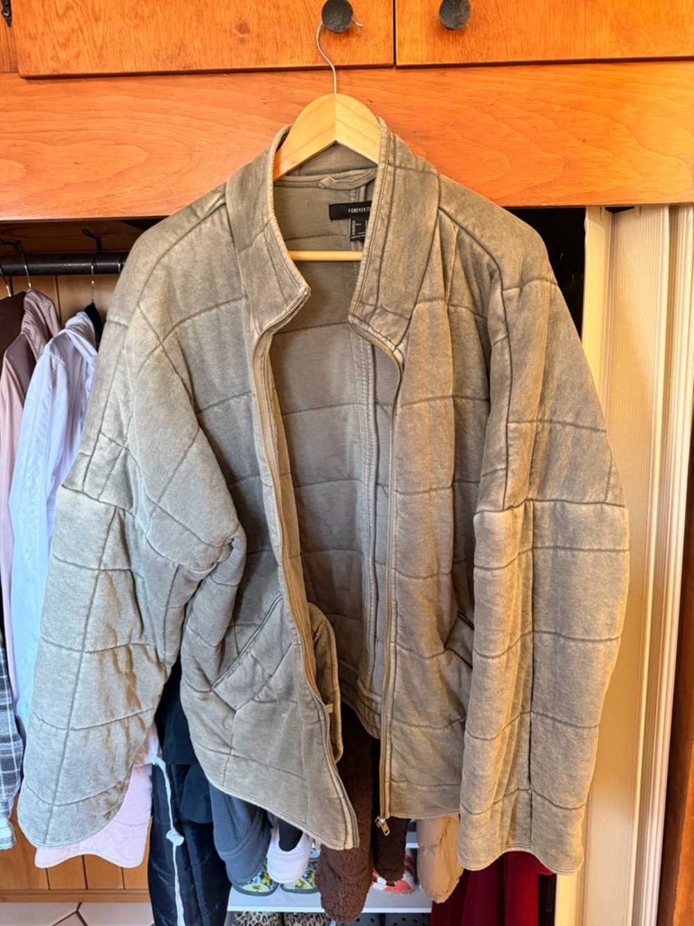 Forever 21 Grey Quilted Gray Jacket